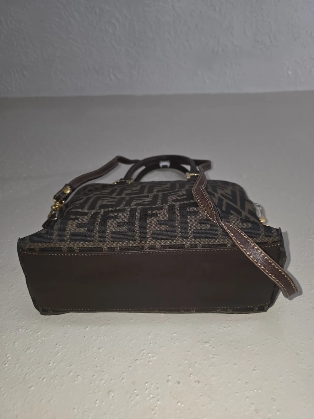 Fendi Brown Zucca Canvas Top-Handle Bag - Picture 5 of 10